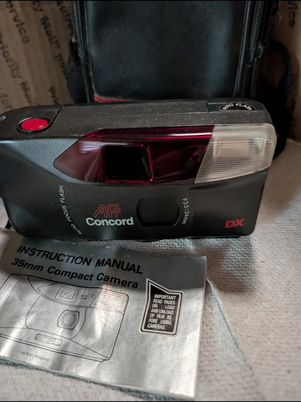 Concord DX 35mm Point & Shoot Camera - Black with Red Accent